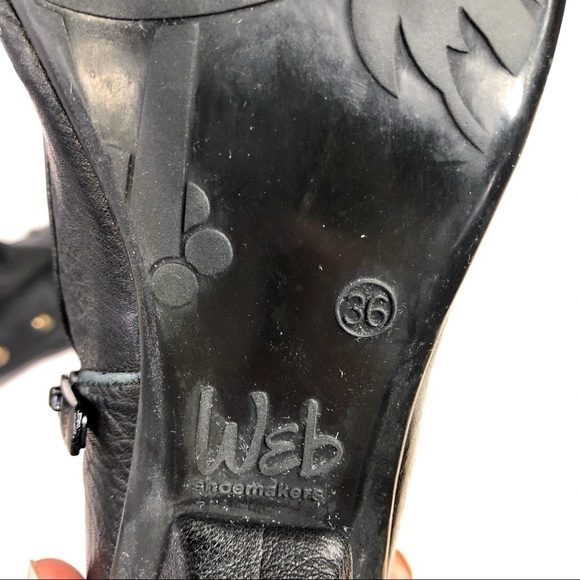 Eric Michael slouchy booties black w/ brass studs - Picture 10 of 11